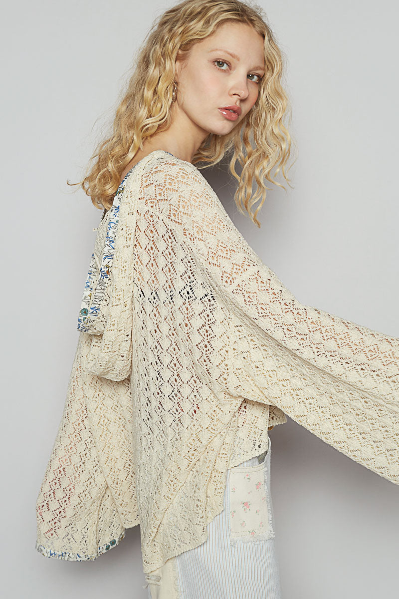 Floral Trim Hoodie