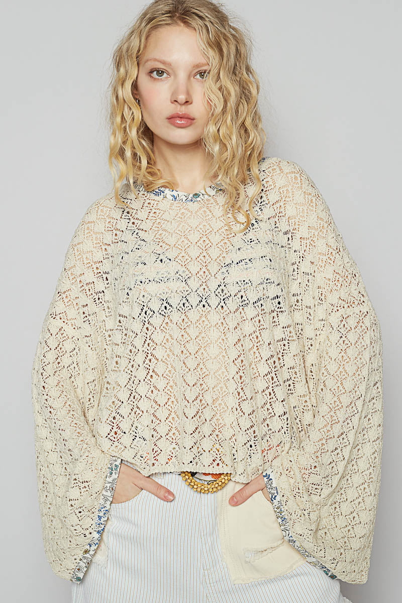Floral Trim Hoodie