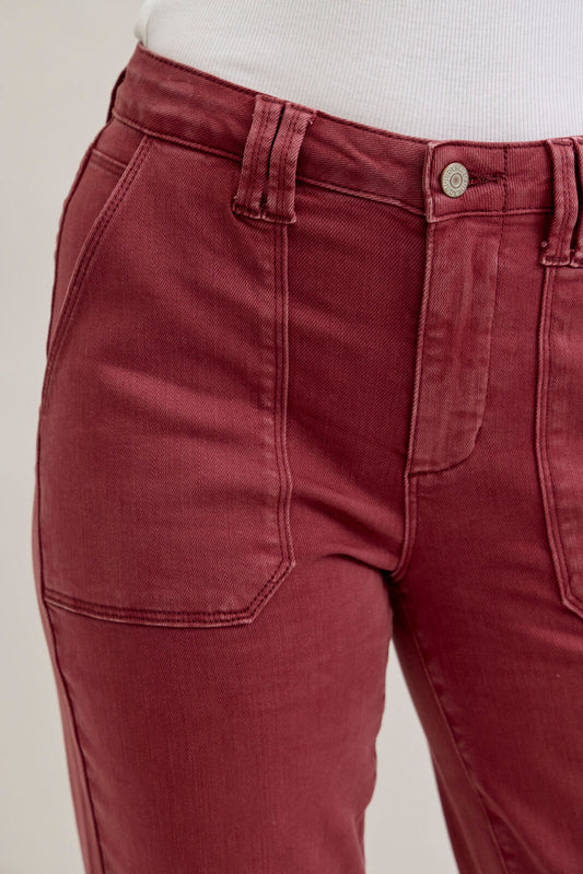 Judy Blue Aurora Pants Burgundy