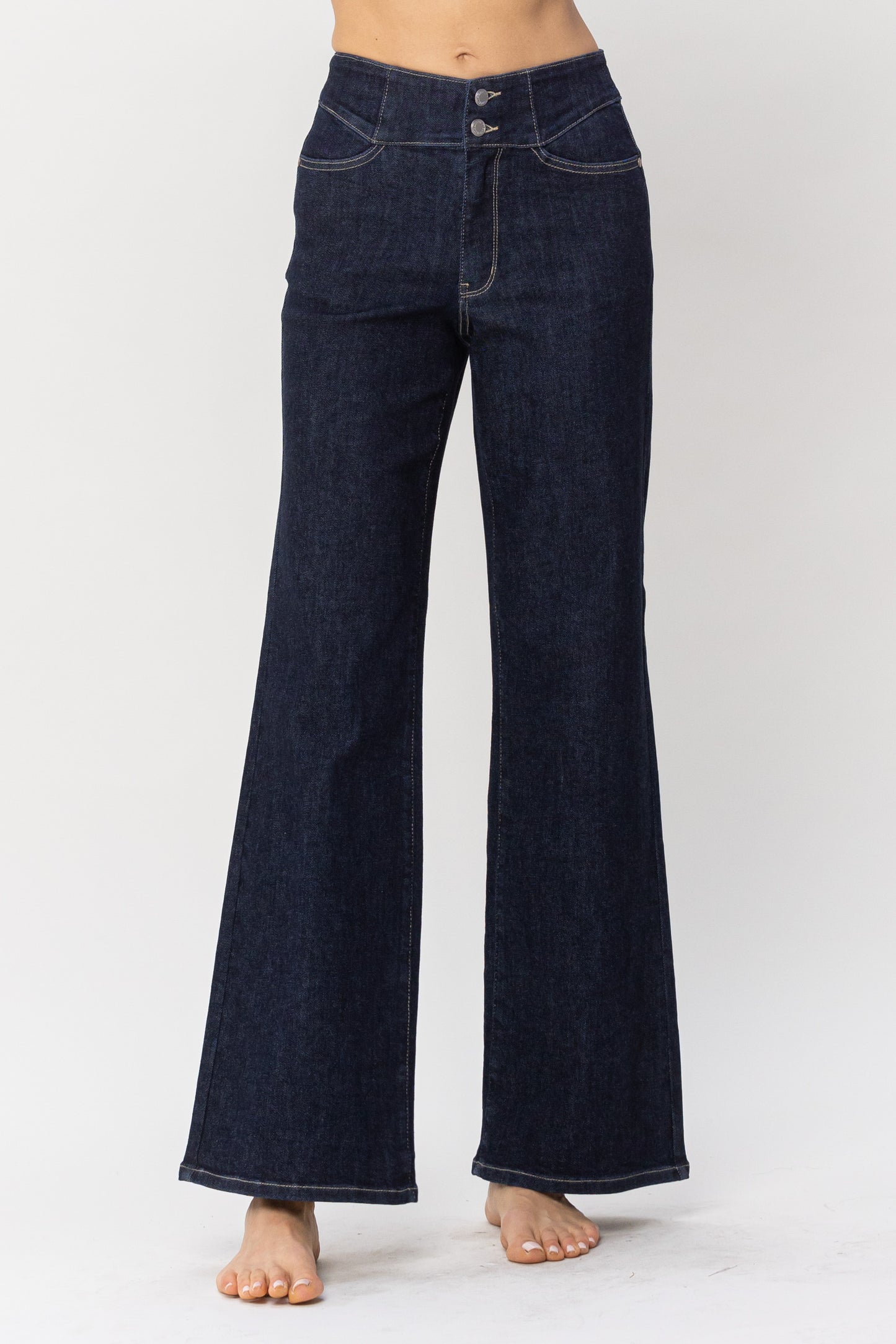 Judy Blue HW Rinse Wash Wide Leg Denim