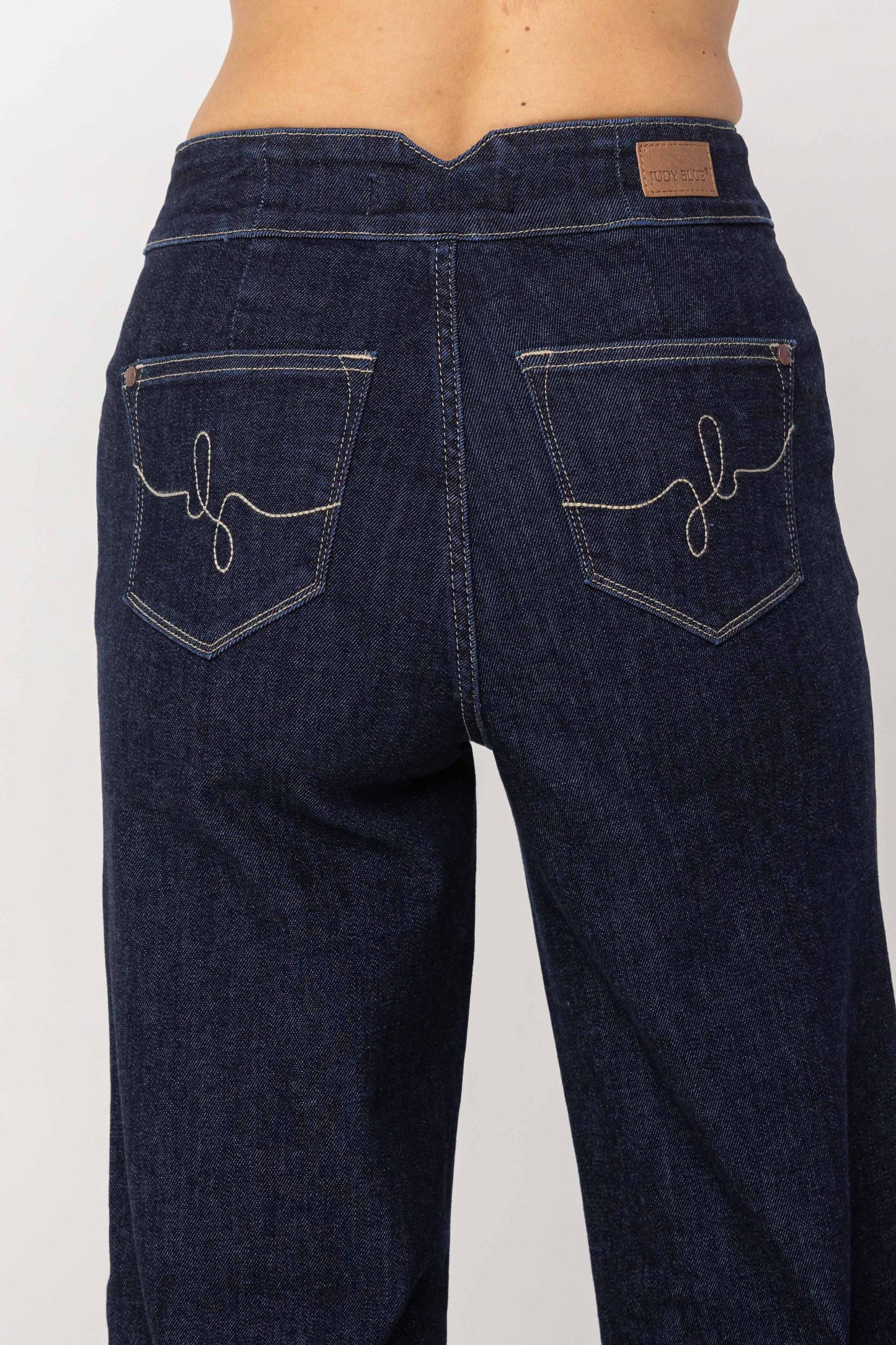 Judy Blue HW Rinse Wash Wide Leg Denim
