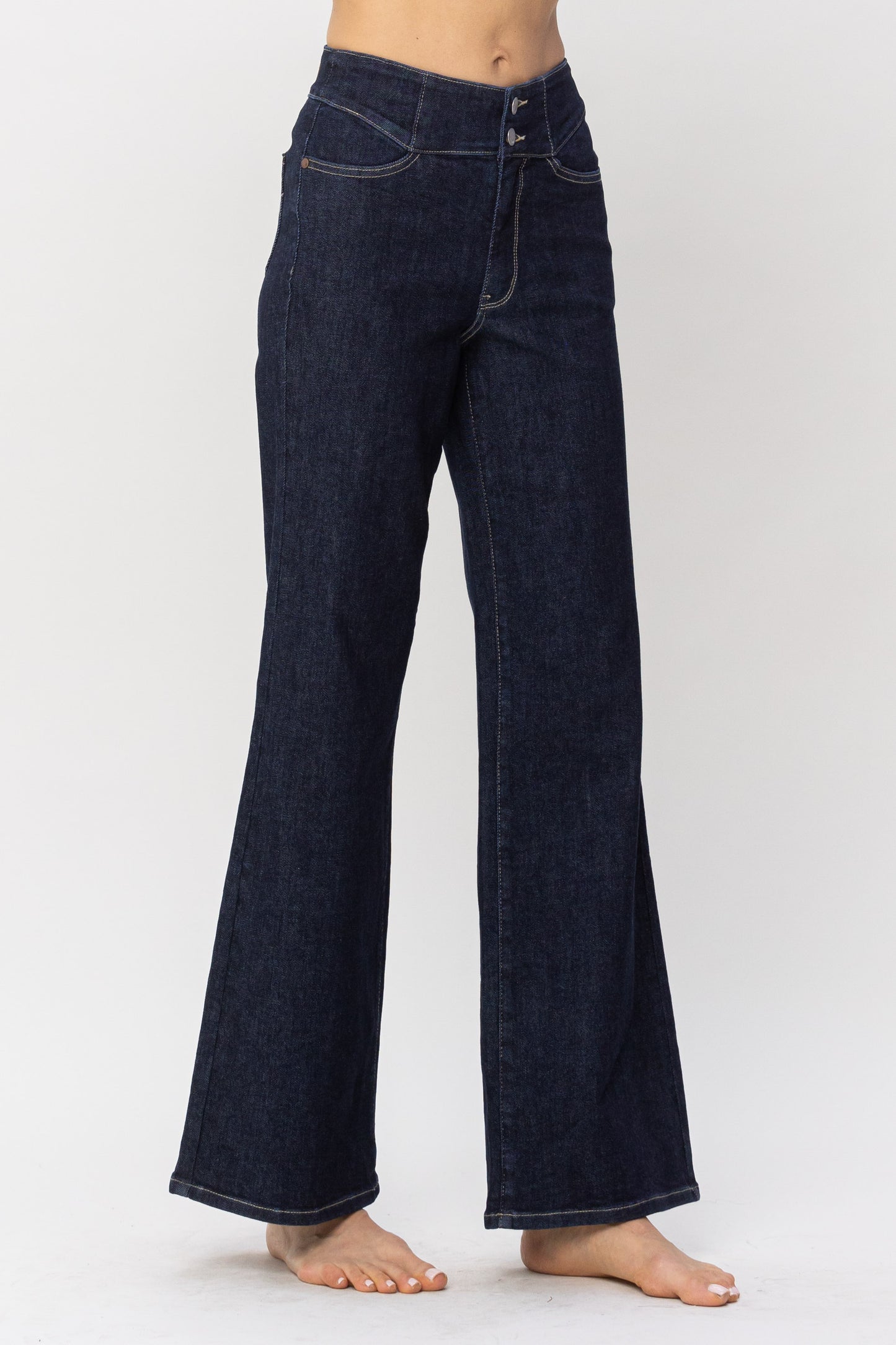 Judy Blue HW Rinse Wash Wide Leg Denim