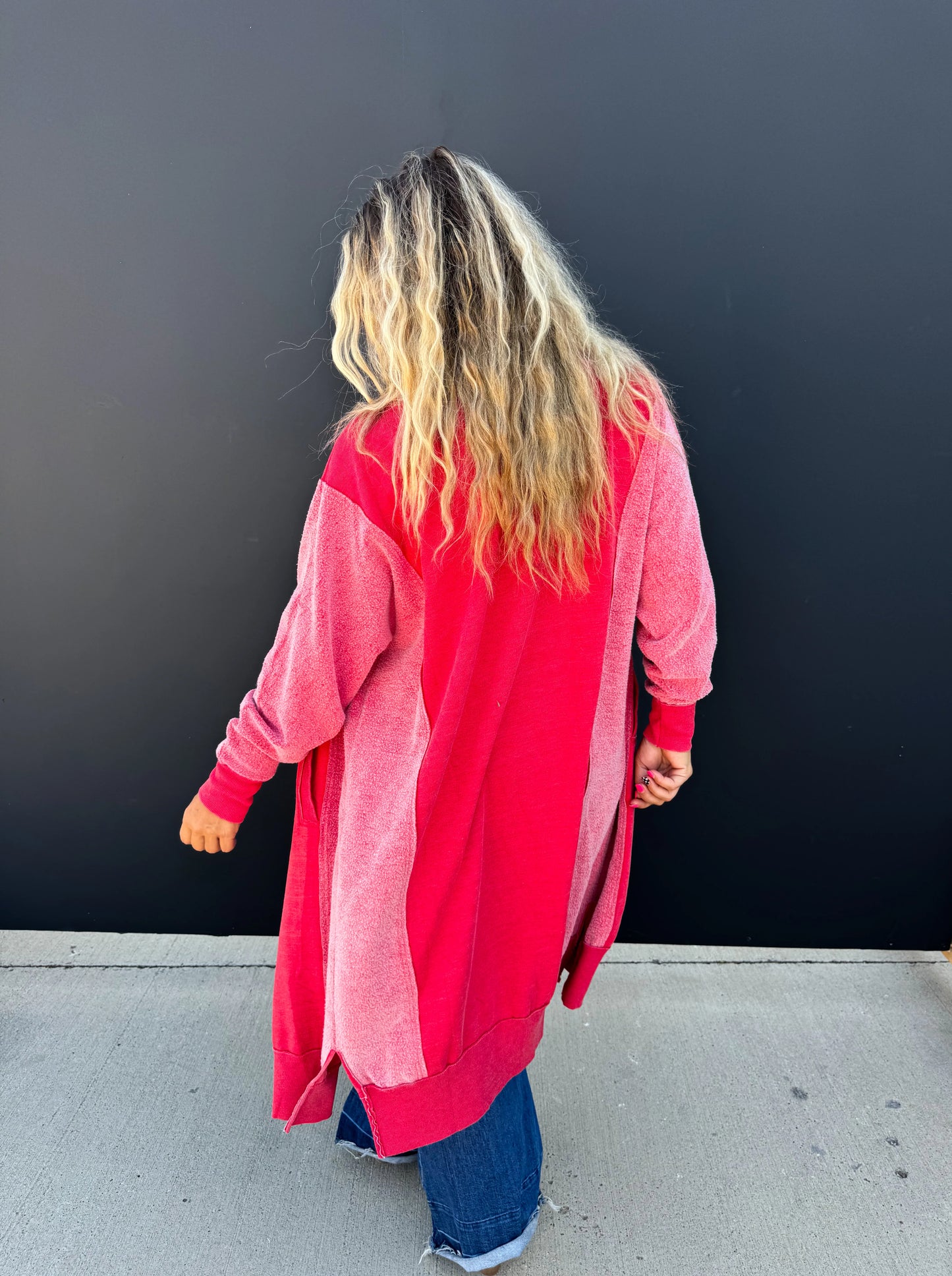 Sweatshirt Cardigan Duster