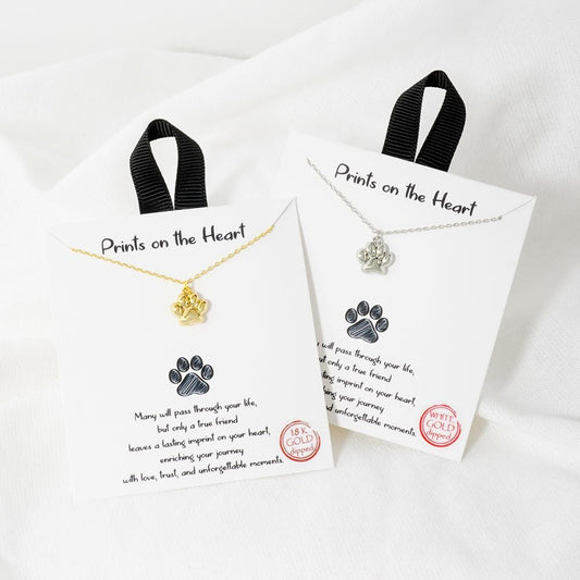 Dainty Necklace-Paws On The Heart