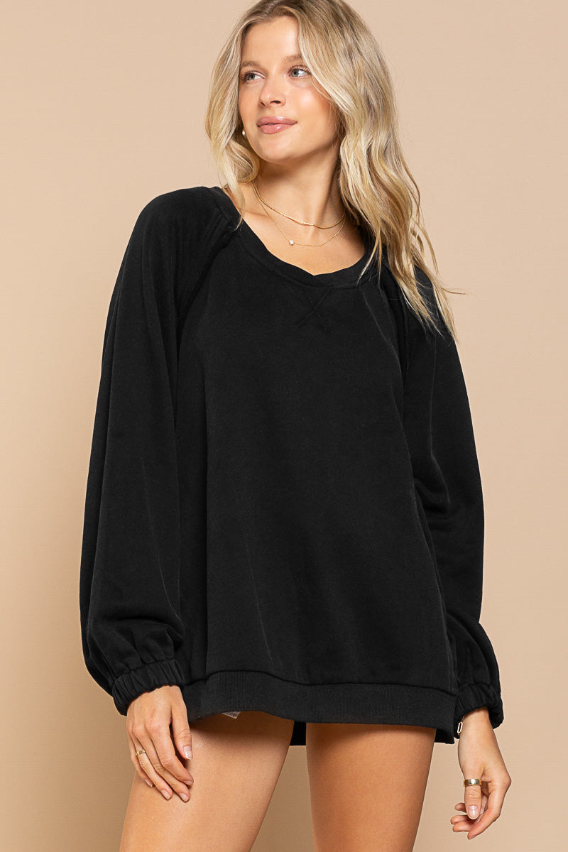 Cross Back Sweatshirt Black