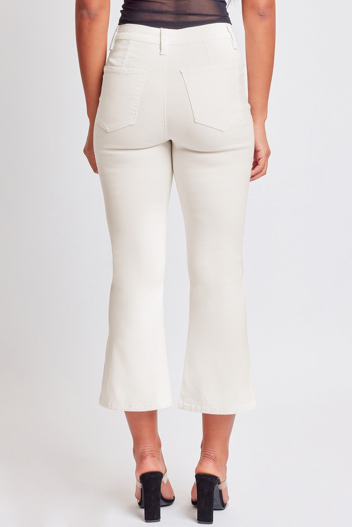 Crop Kick Flare Denim In Ivory