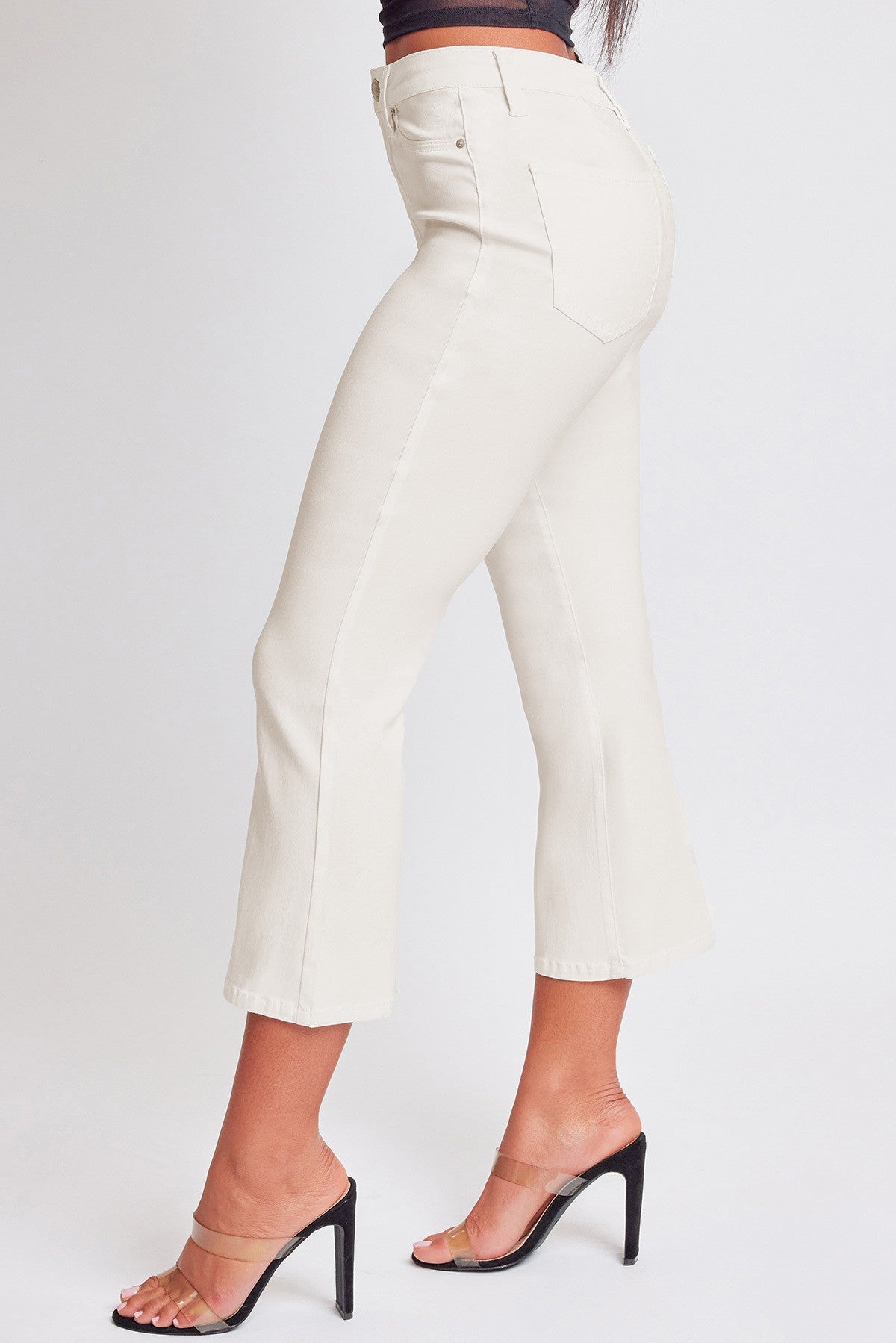 Crop Kick Flare Denim In Ivory