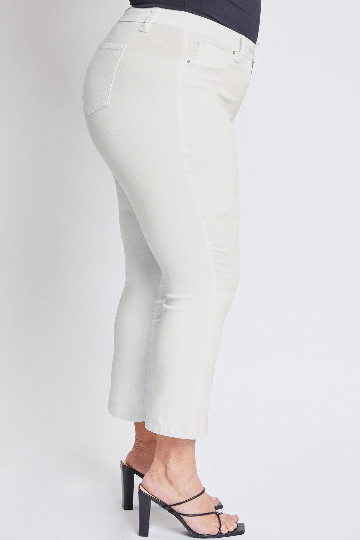 Crop Kick Flare Denim In Ivory