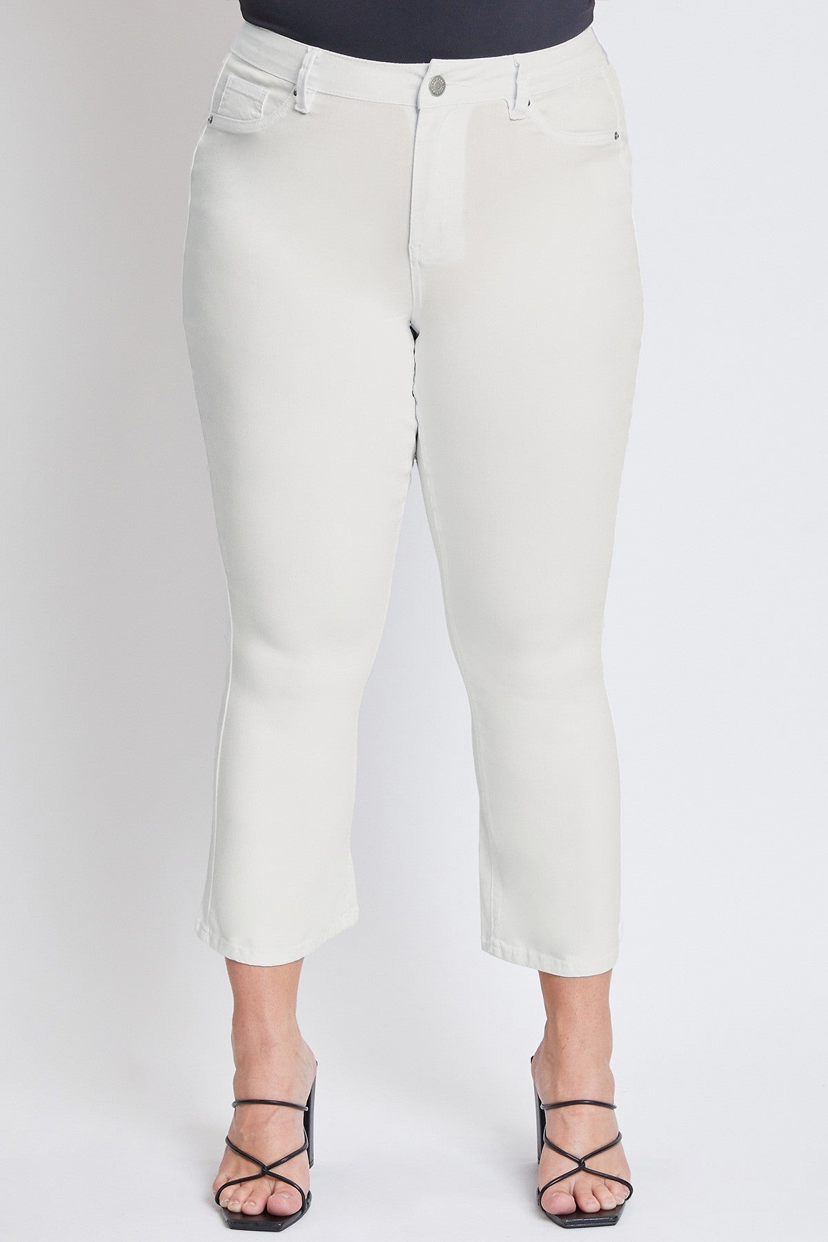 Crop Kick Flare Denim In Ivory