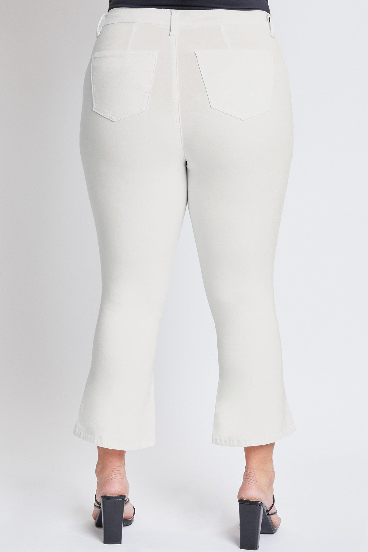 Crop Kick Flare Denim In Ivory