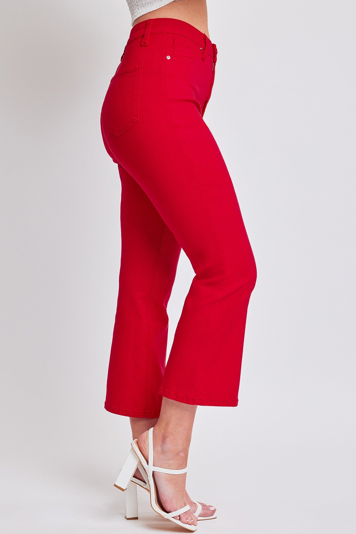 Crop Kick Flare Pant In Red