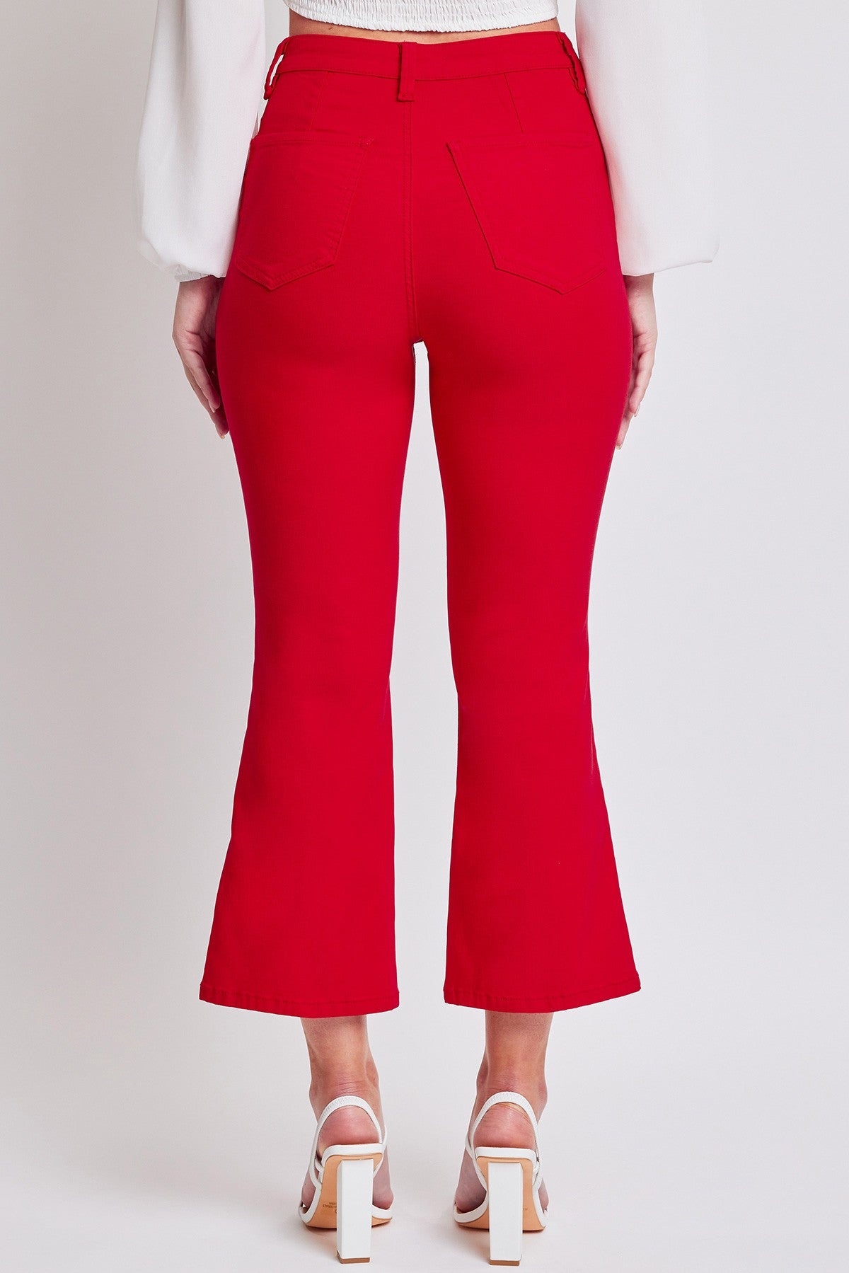 Crop Kick Flare Pant In Red
