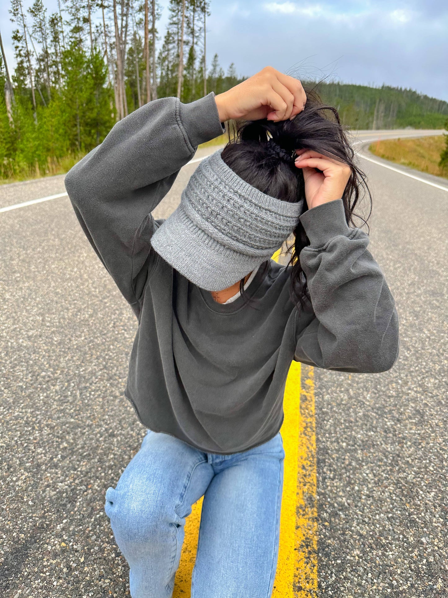 Knit Visor Hat
