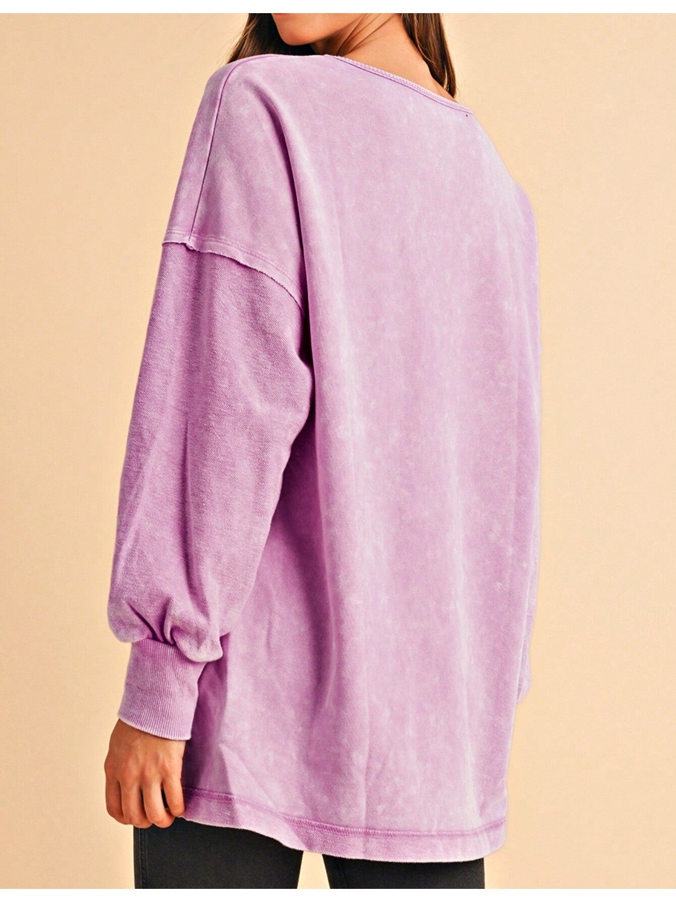 Lilac Acid Wash Sweatshirt