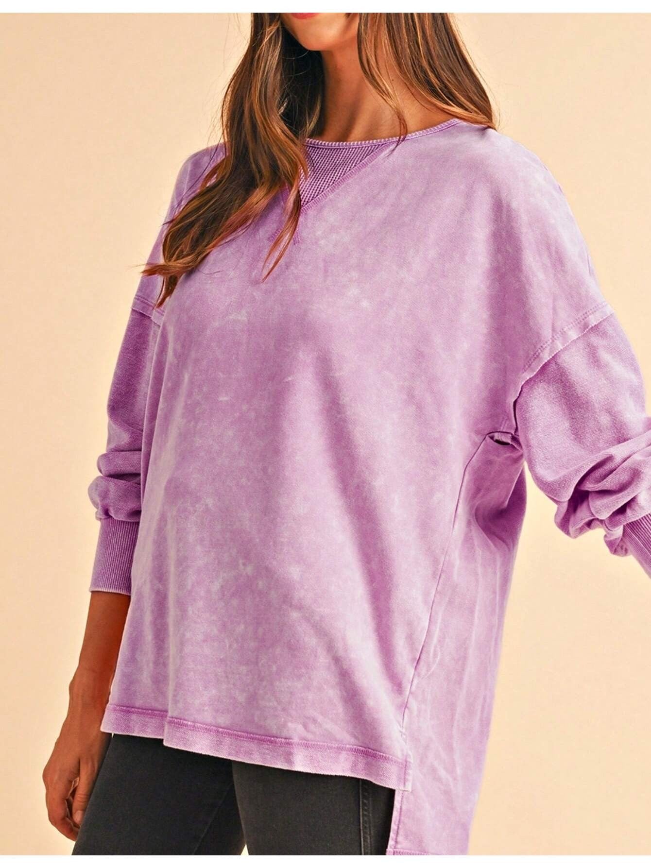 Lilac Acid Wash Sweatshirt