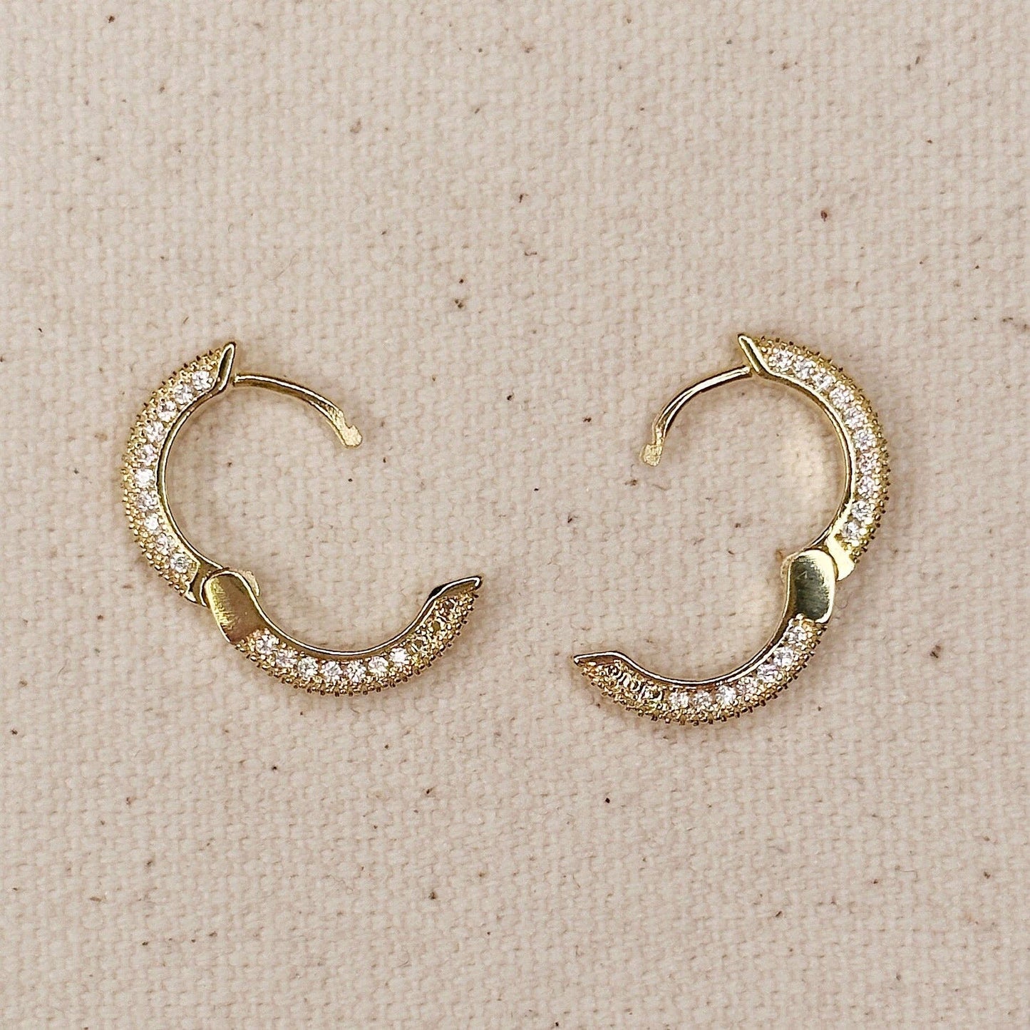 CZ Clicker Hoop Earrings