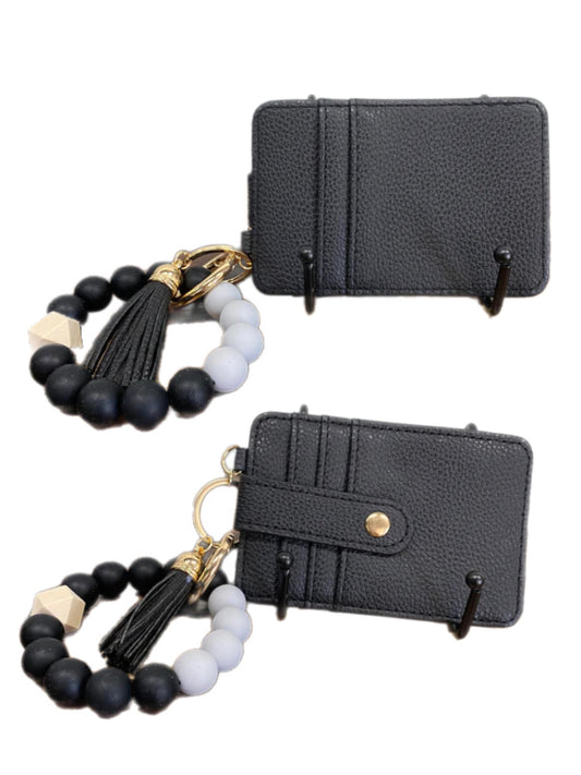 Bracelet Keychain Wallet Black