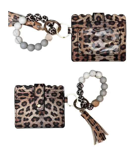 Bracelet Keychain Wallet Leopard