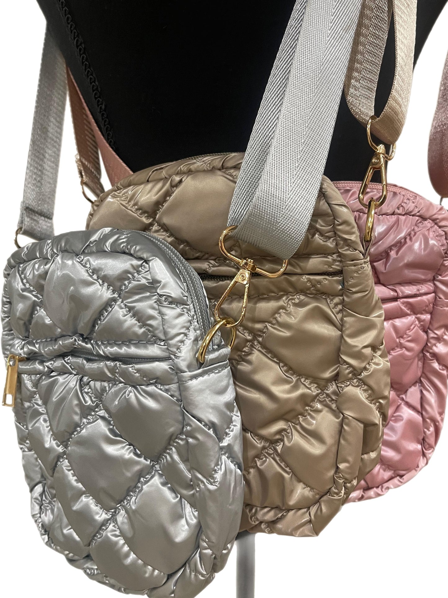 Vertical Puffer Crossbody Bag