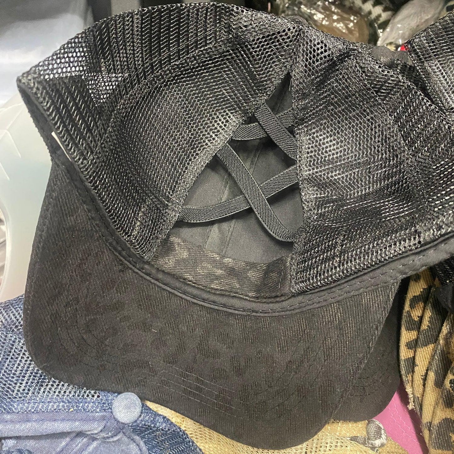 Smiley Patch Criss Cross Baseball Hat