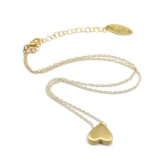 Upside Down Heart Necklace in Gold