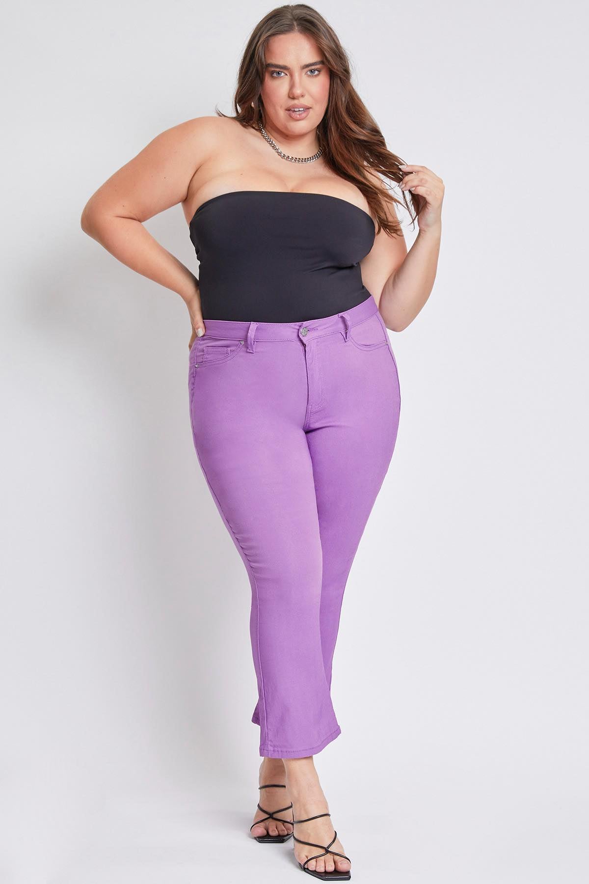 Crop Kick Flare Pant in Lilac
