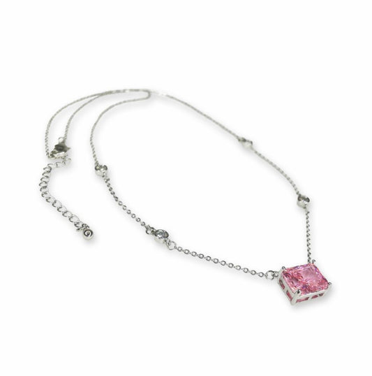 Jacqueline Kent Dainty Pink Crystal Necklace