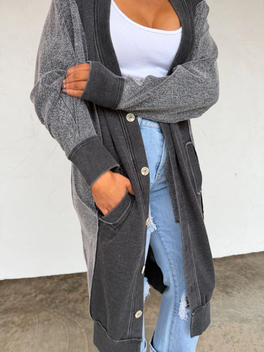 Sweatshirt Cardigan Duster