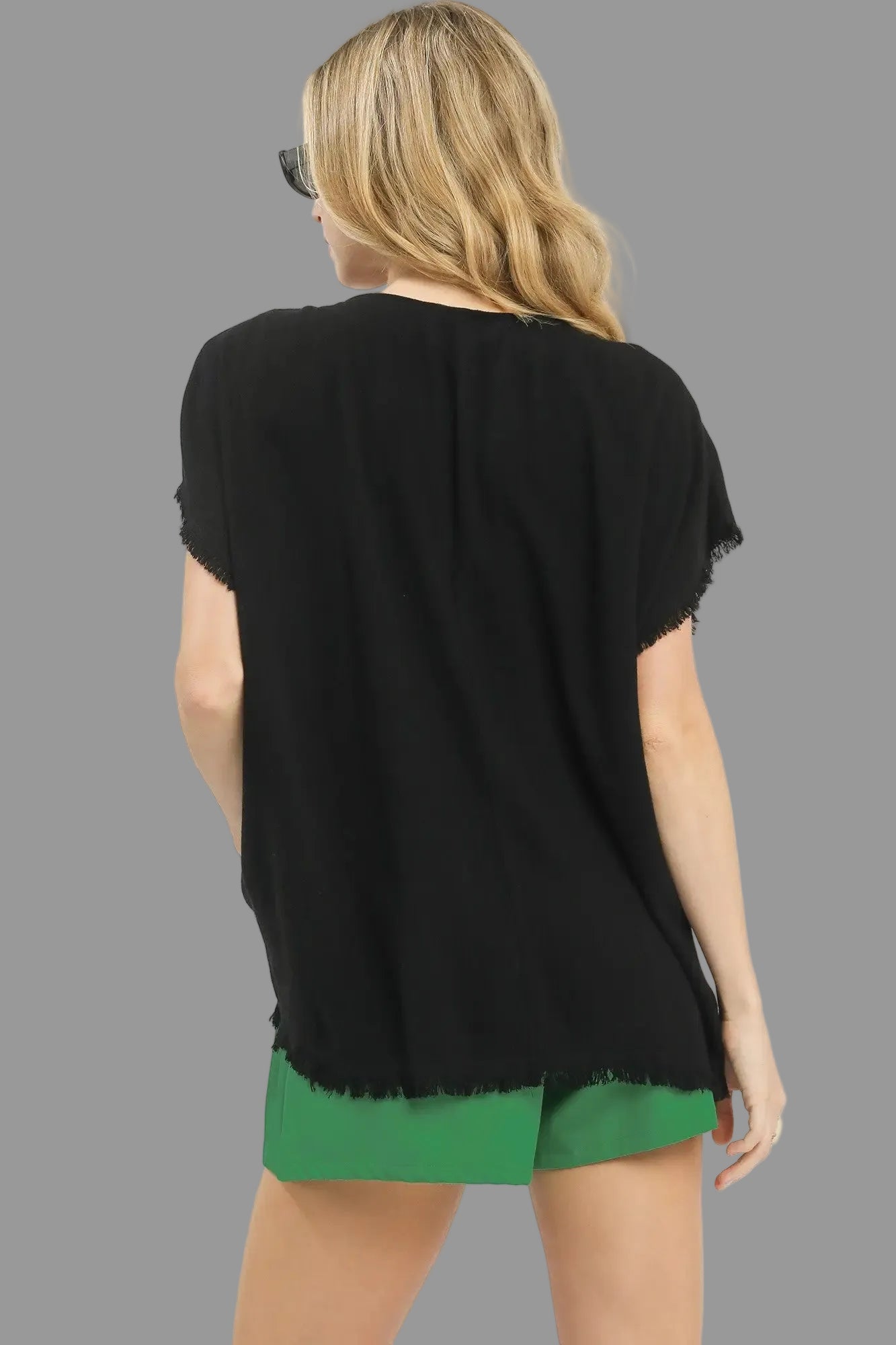 Linen Embroidered Top