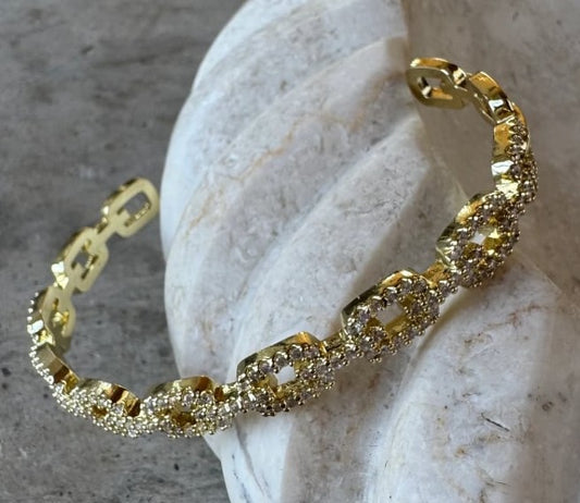 Diamond Link Cuff Bracelet