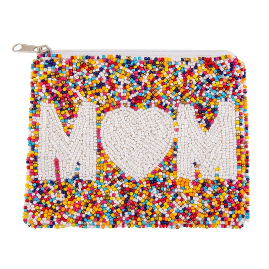 Beaded Pouch Multi Color Mom
