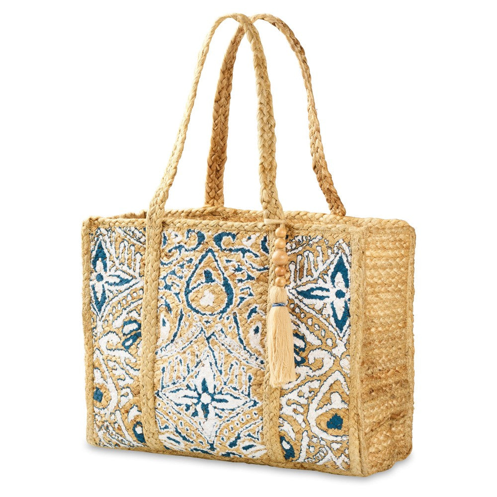 Hand Painted Jute Handbag
