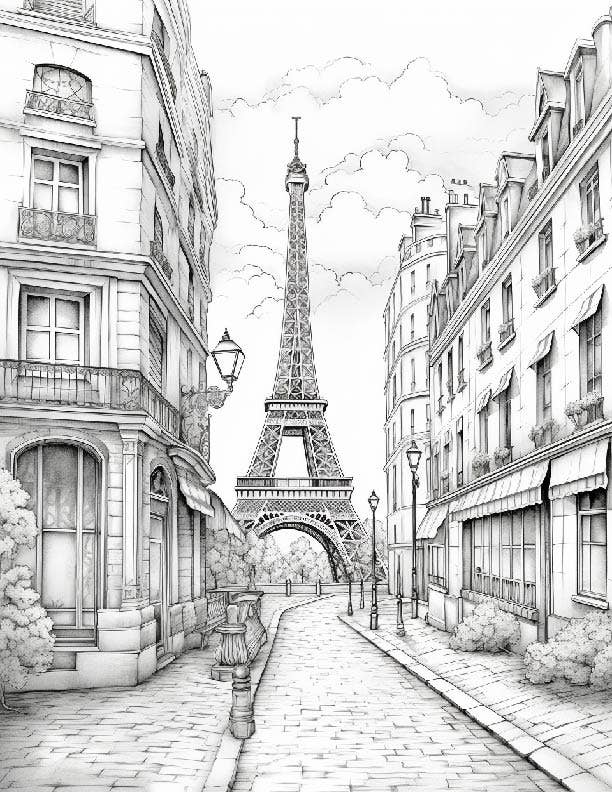 Paris Coloring Sheets
