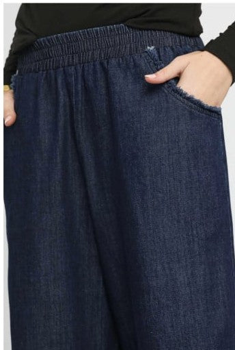 Denim Fringe Pant