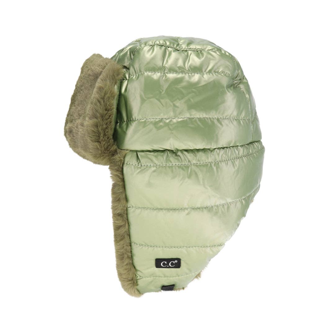 Solid Puffer Trapper Beanie