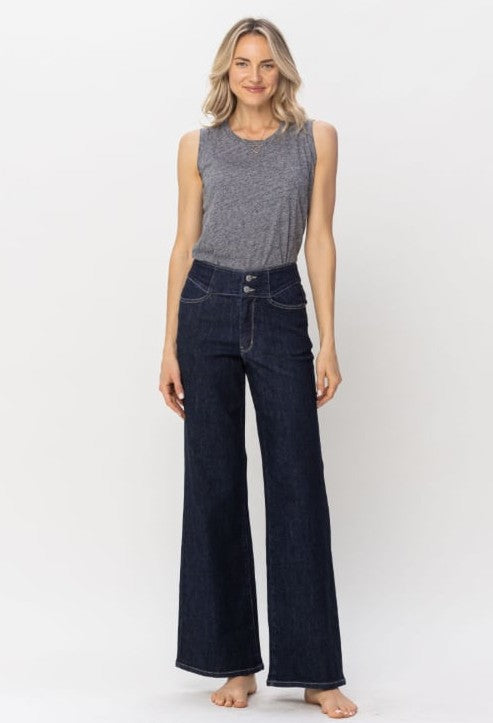 Judy Blue HW Rinse Wash Wide Leg Denim