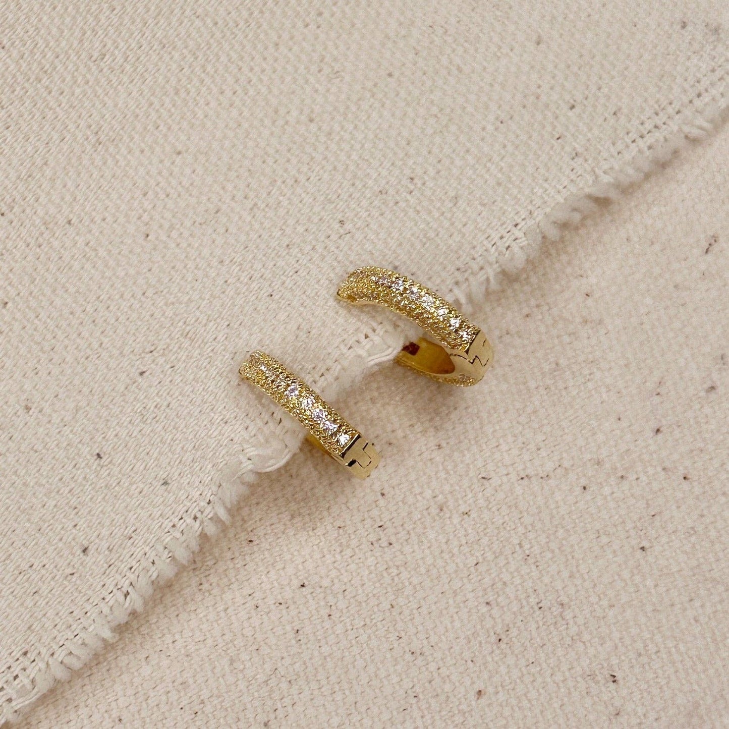 CZ Clicker Hoop Earrings