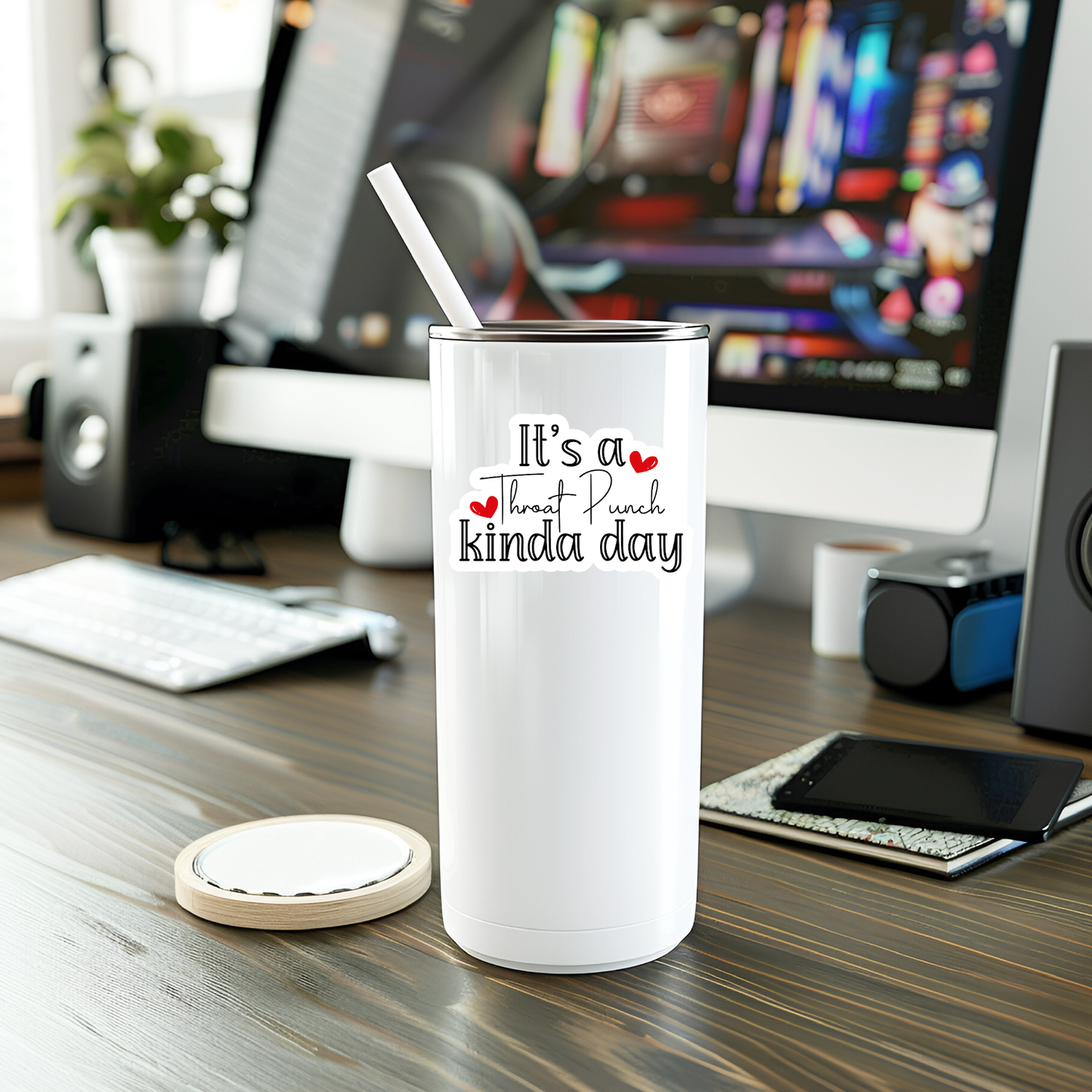 Throat Punch Kinda Day Sticker