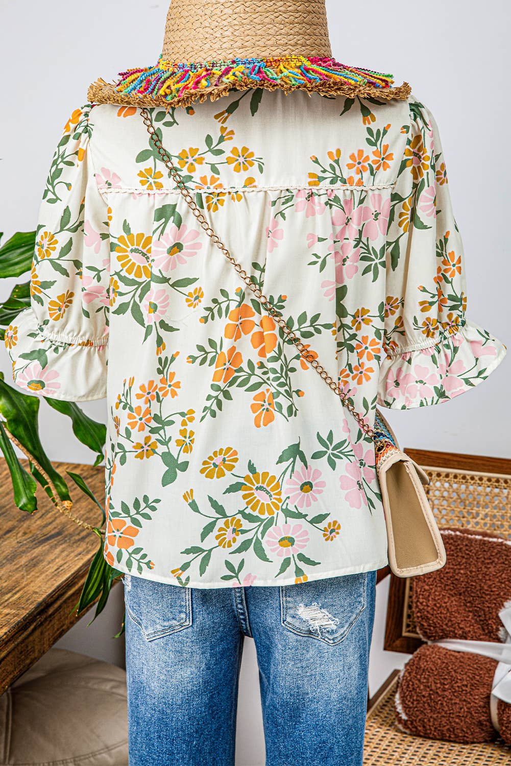 Crochet Boho Floral Blouse