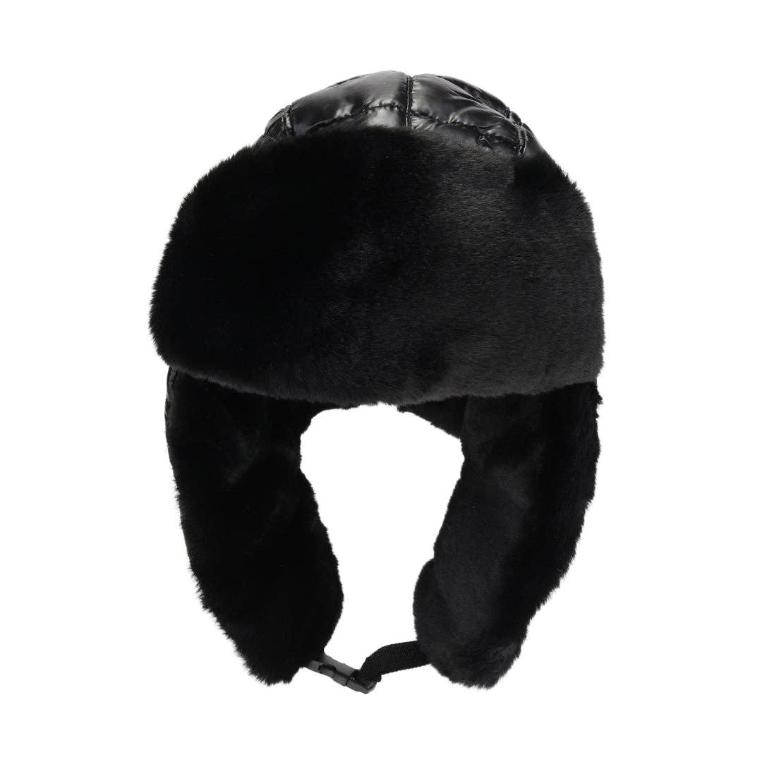 Solid Puffer Trapper Beanie