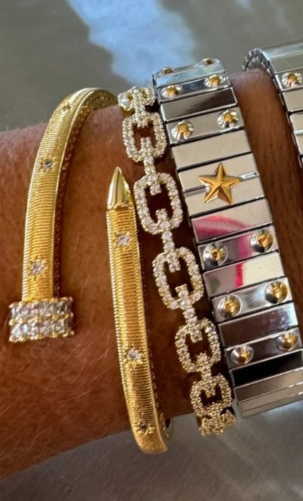 Diamond Link Cuff Bracelet