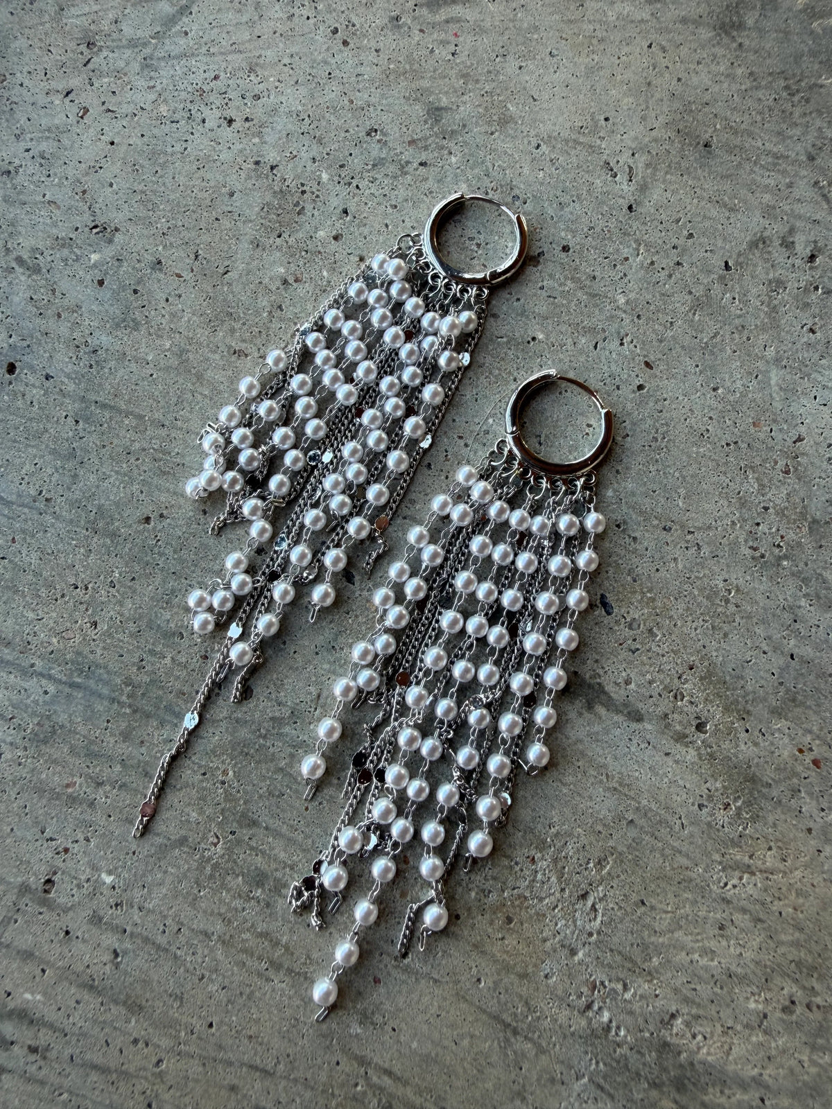 Pearl Fringe Dangle Earrings