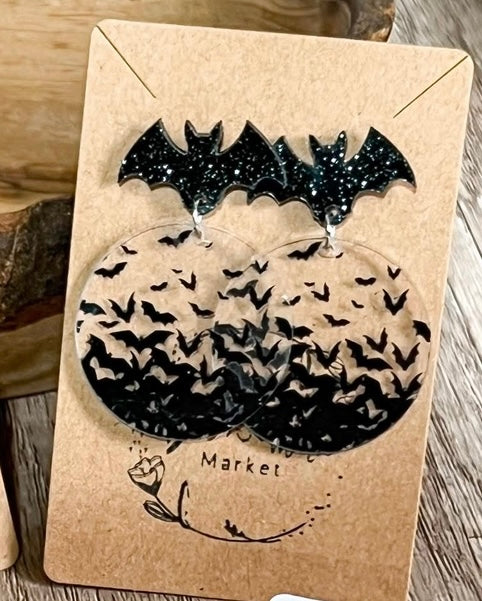 Custom Acrylic Bat Earrings