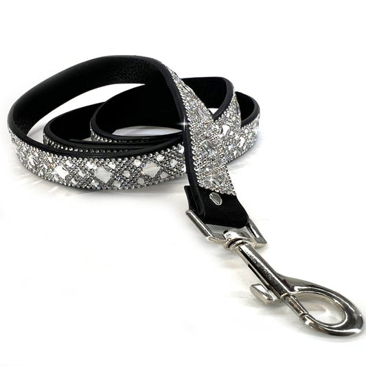Jacqueline Kent Diamon In the Ruff Studded Leash Silvery White