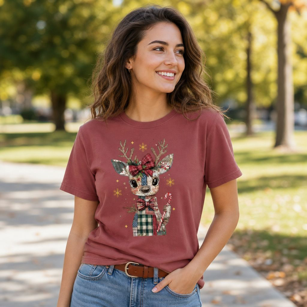 *Patchwork Reindeer Tee