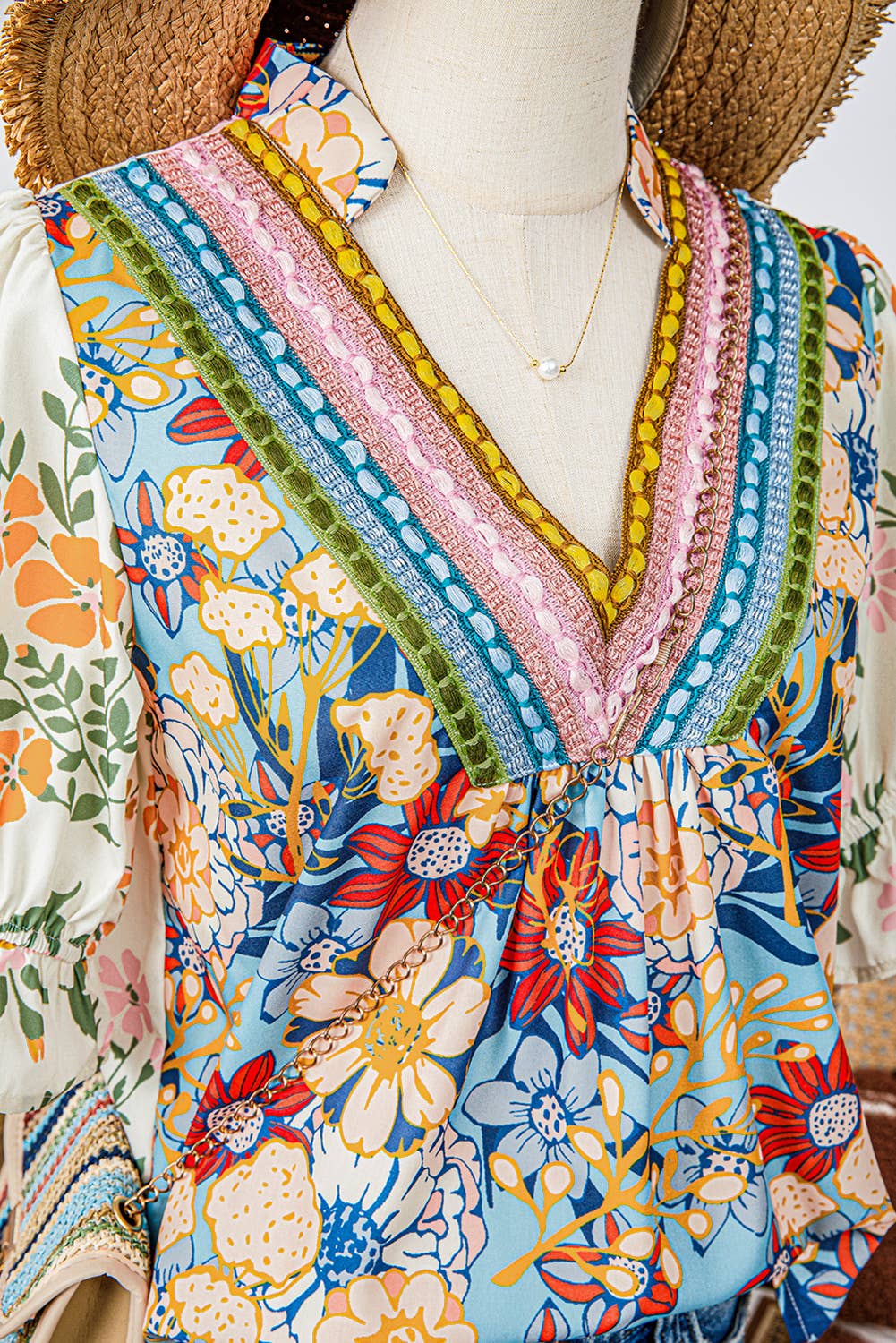 Crochet Boho Floral Blouse