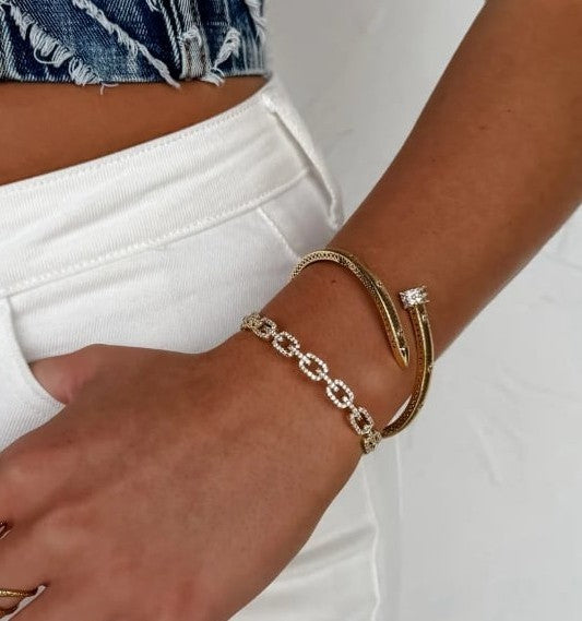 Diamond Link Cuff Bracelet