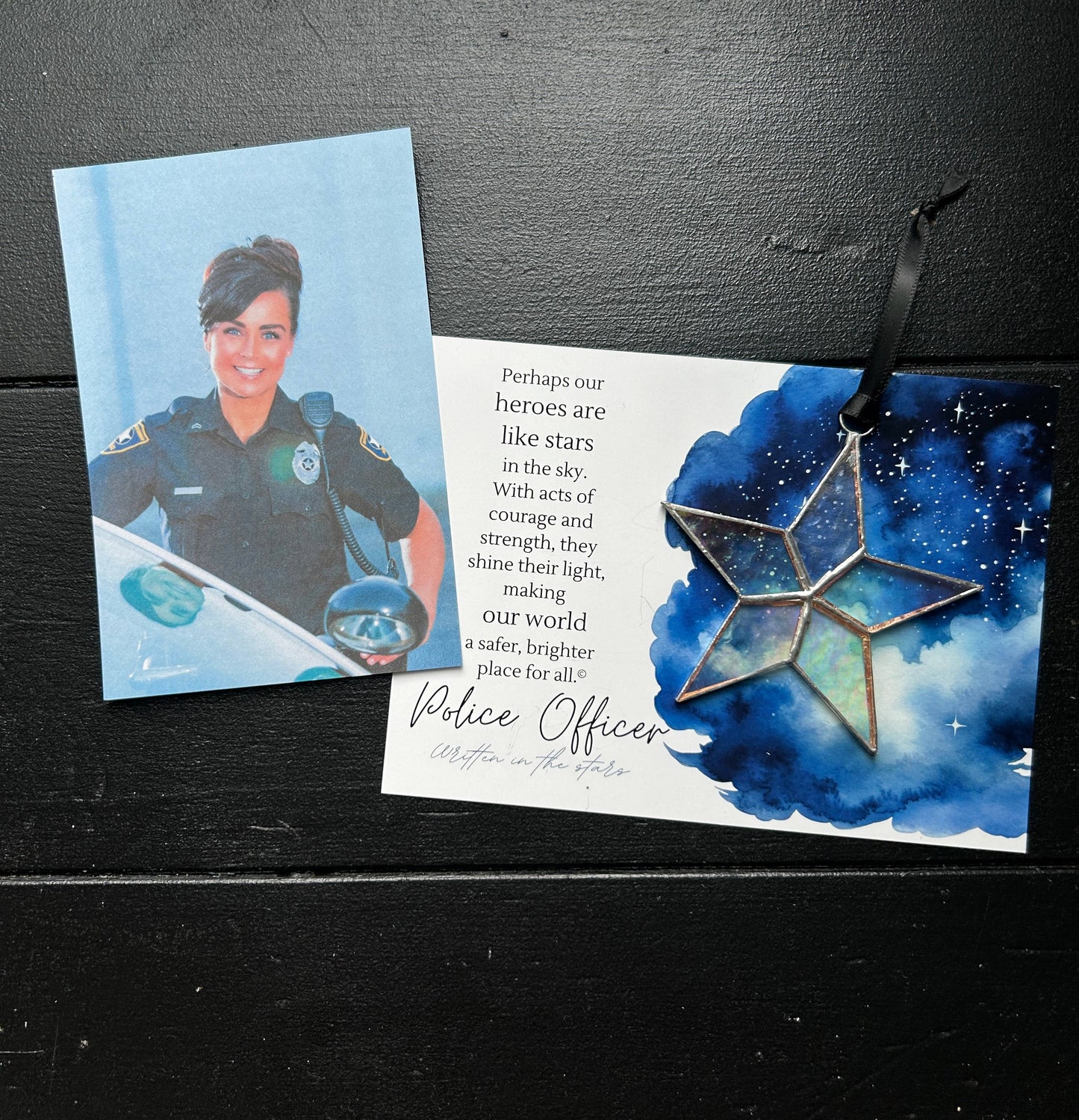 Police Officer Stained Glass Star