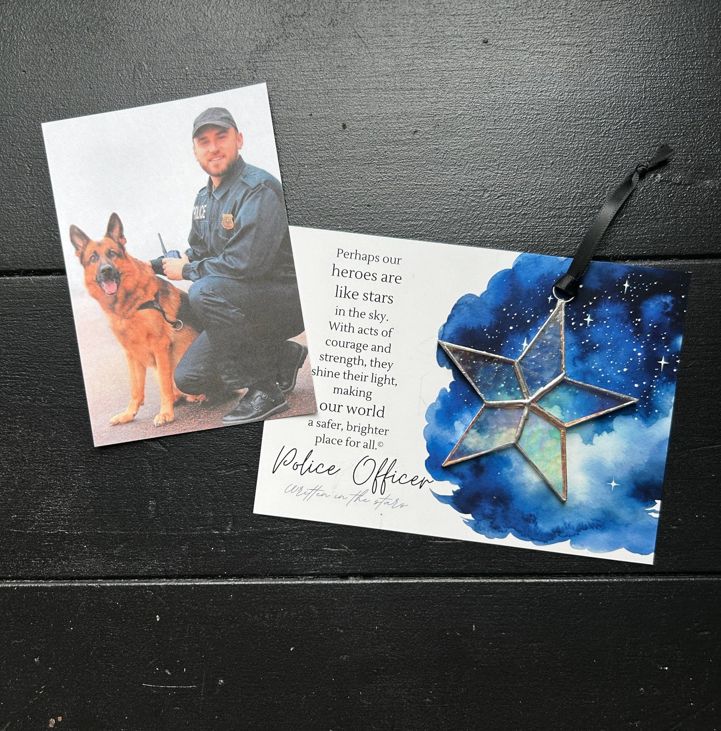 Police Officer Stained Glass Star