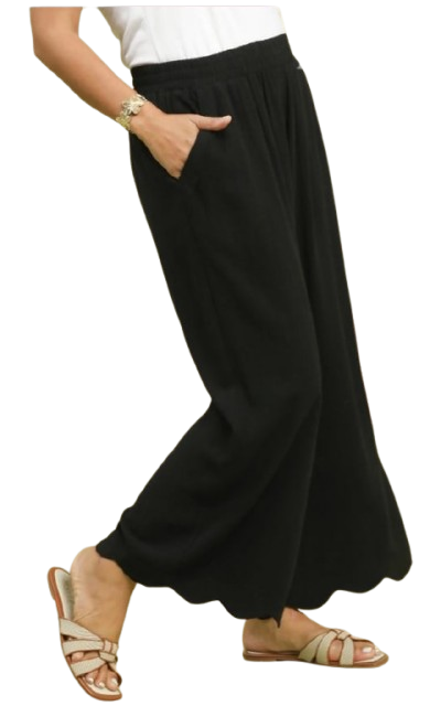 Black Linen Blend Pant